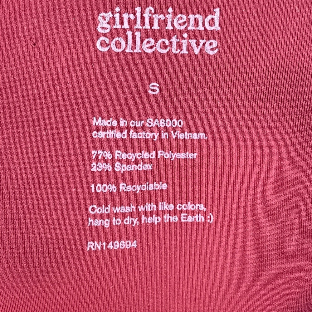 2/$30 Girlfriend Collective Red High Waist Leggings Small - Picture 4 of 5